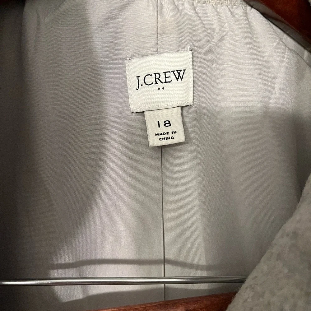 J. Crew Factory Light Gray Wool Blend Pea Coat - Picture 2 of 2